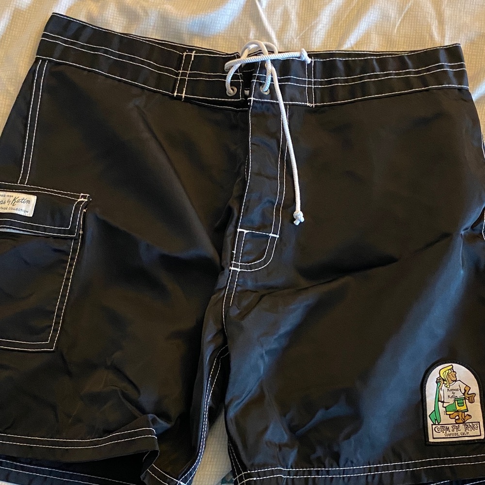Katin Black Board Shorts with White Stitching